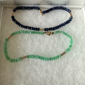 Bony levy 14k gold sapphire bracelet (emerald also available see other listing)